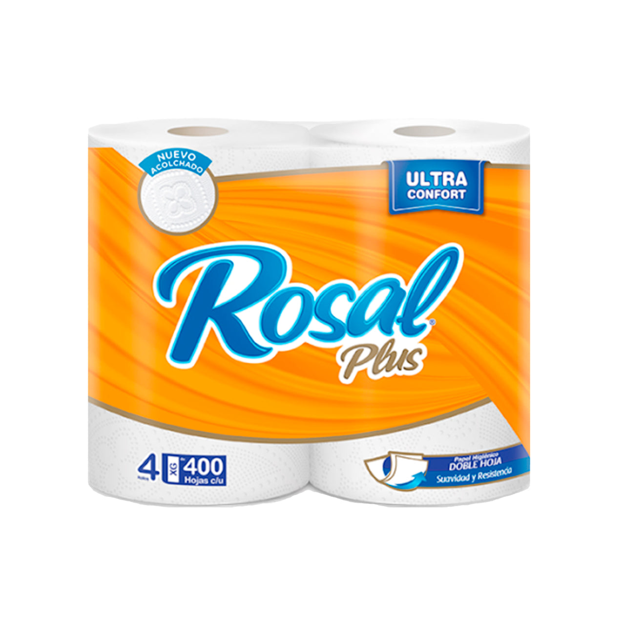 PAPEL ROSAL PLUS 400 HOJAS 4 ROLLOS